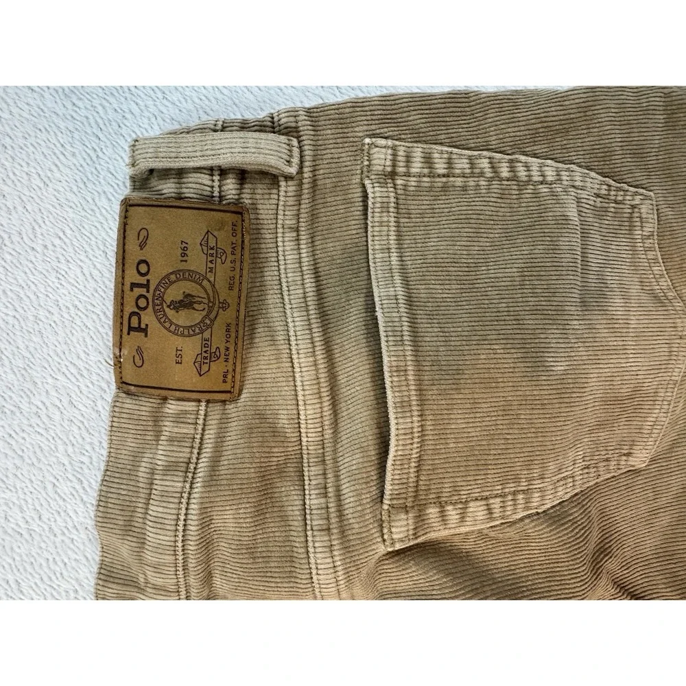 Polo Ralph Lauren Varick Slim Straight Corduroy Pants Lightly Used 33x30 Tan